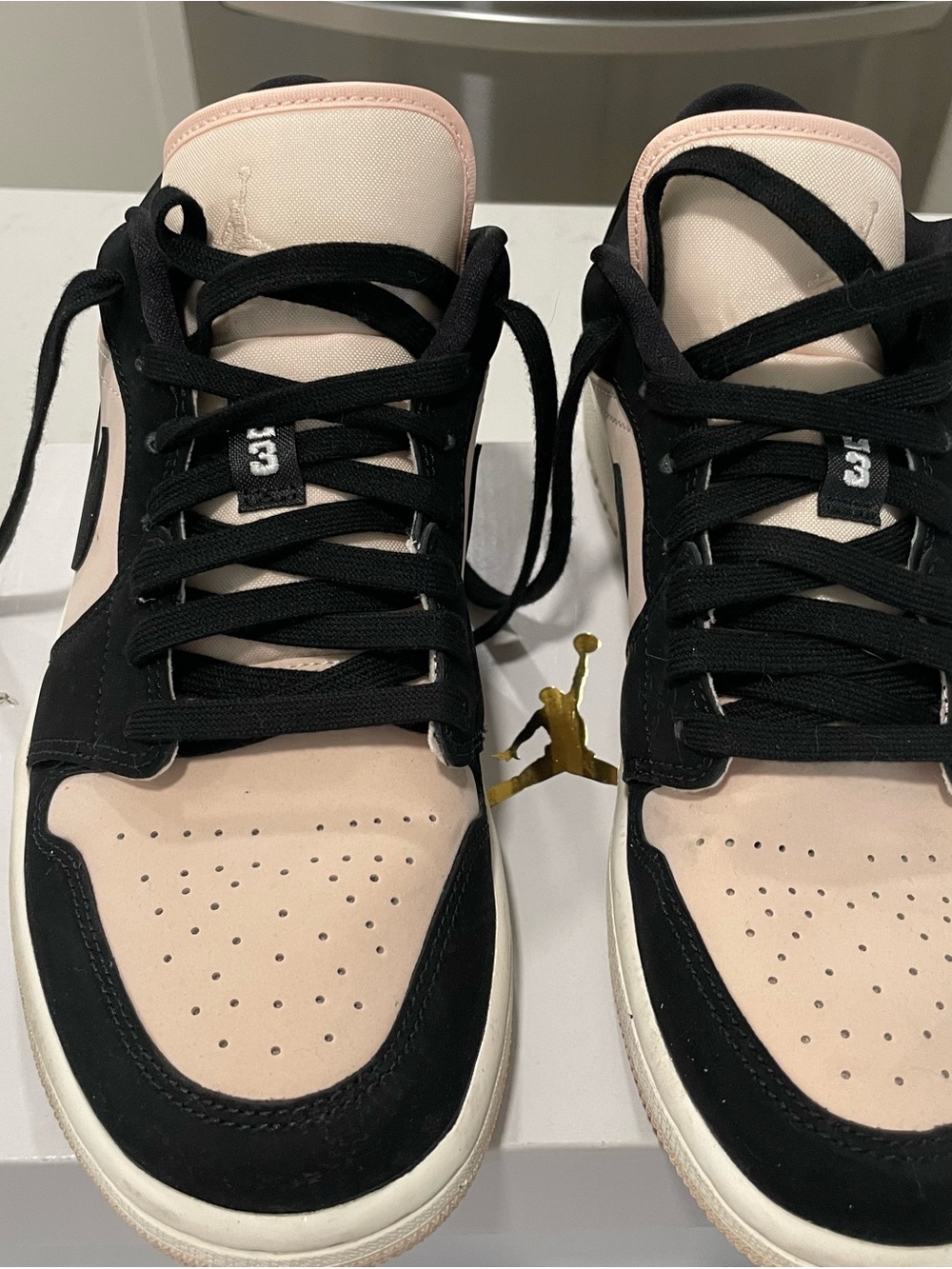 Nike Air Jordan Women's Low-Top Sneakers in Light Pink and Black